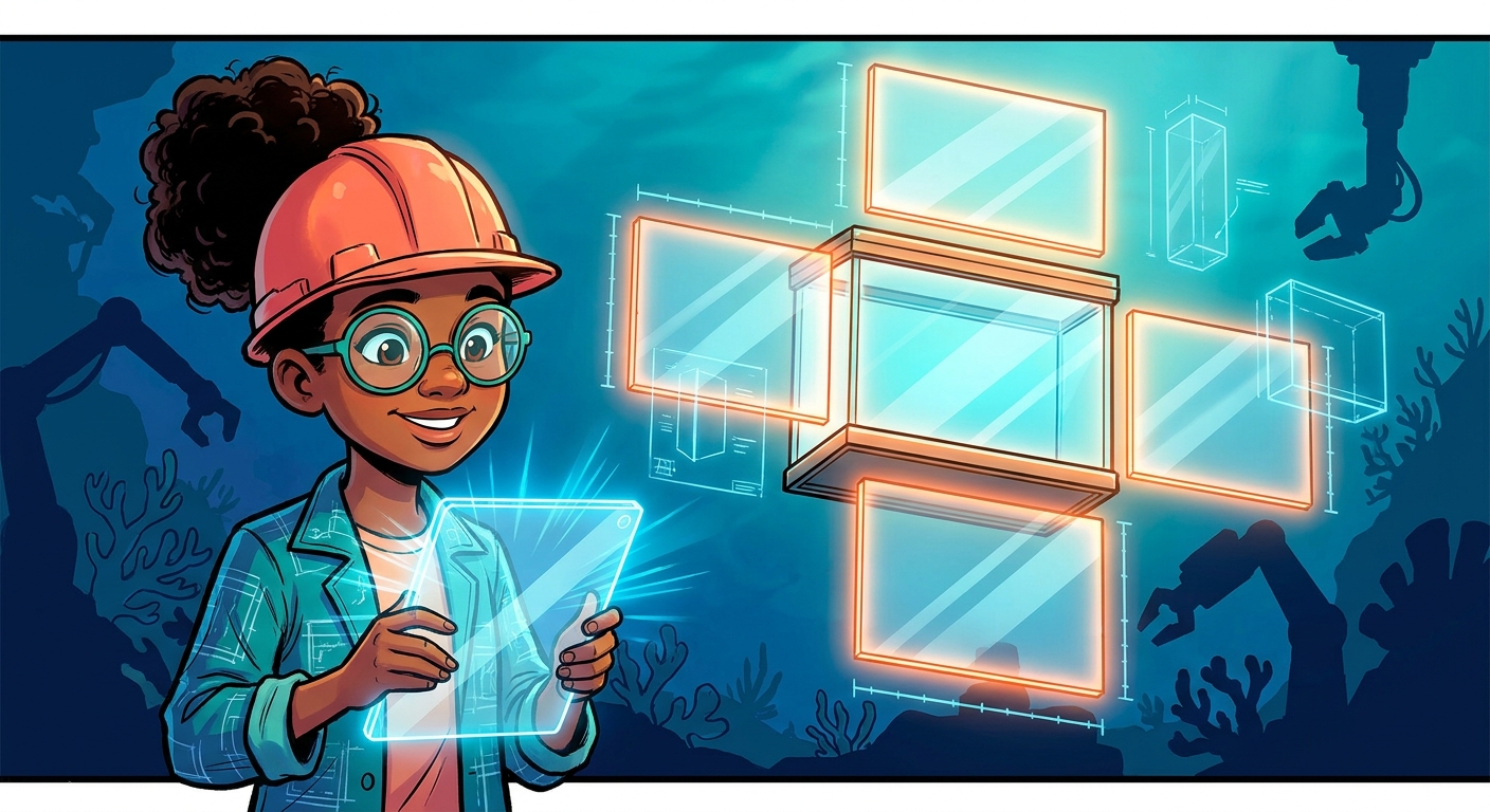 Maya unfolds a glass tank into a flat net of six rectangle panels